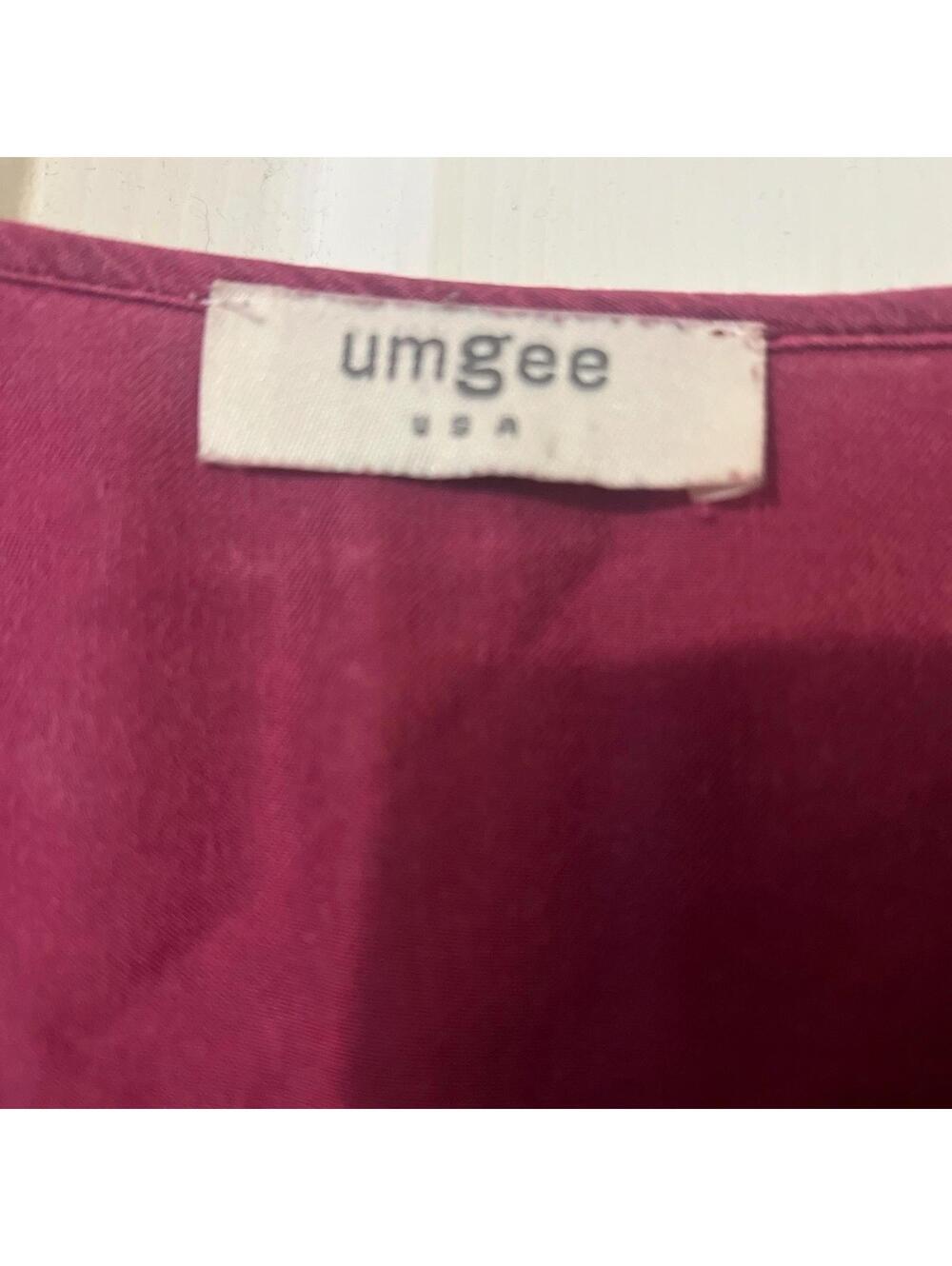 Umgee Mini Dress M Burgundy Cold Shoulder Ruffle Tiered Boho - Picture 4 of 5